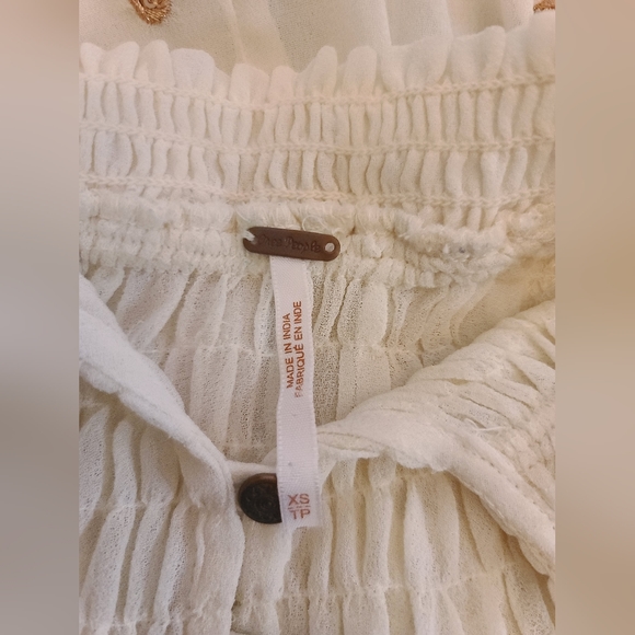 🌼🌼 Free People Gregorian Polka Dot Blouse sz XS - Picture 9 of 10